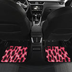 Hot Pink And Black Cheetah Print Front and Back Car Floor Mats