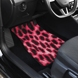 Hot Pink And Black Cheetah Print Front and Back Car Floor Mats