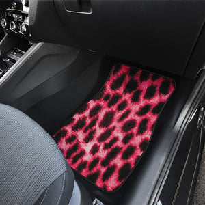 Hot Pink And Black Cheetah Print Front and Back Car Floor Mats