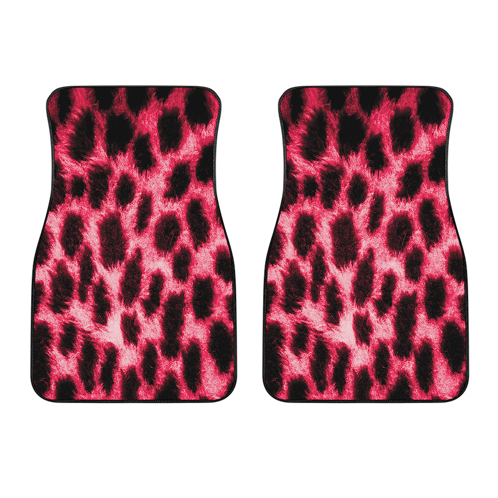 Hot Pink And Black Cheetah Print Front Car Floor Mats