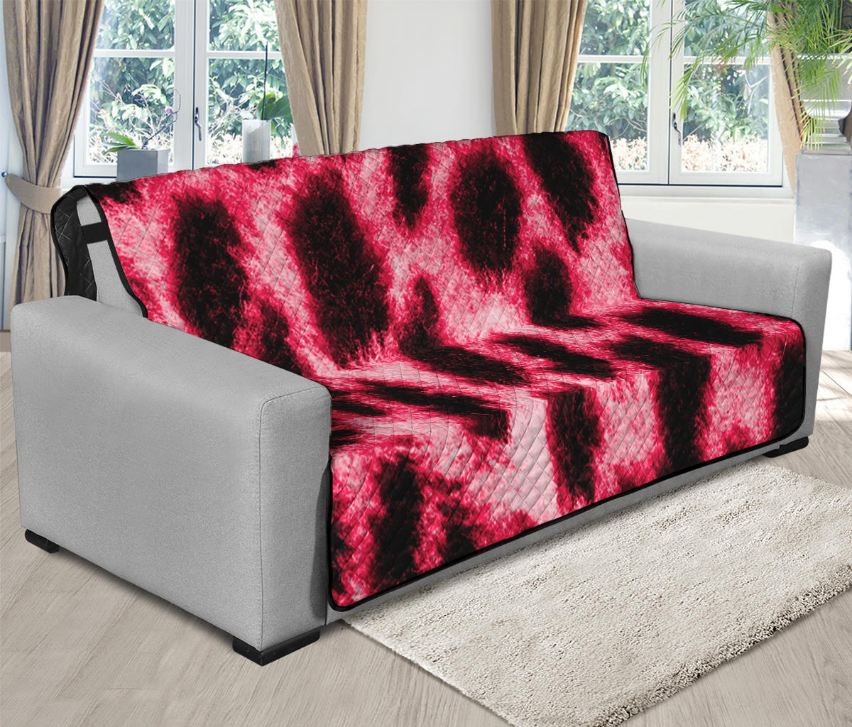 Hot Pink And Black Cheetah Print Futon Protector