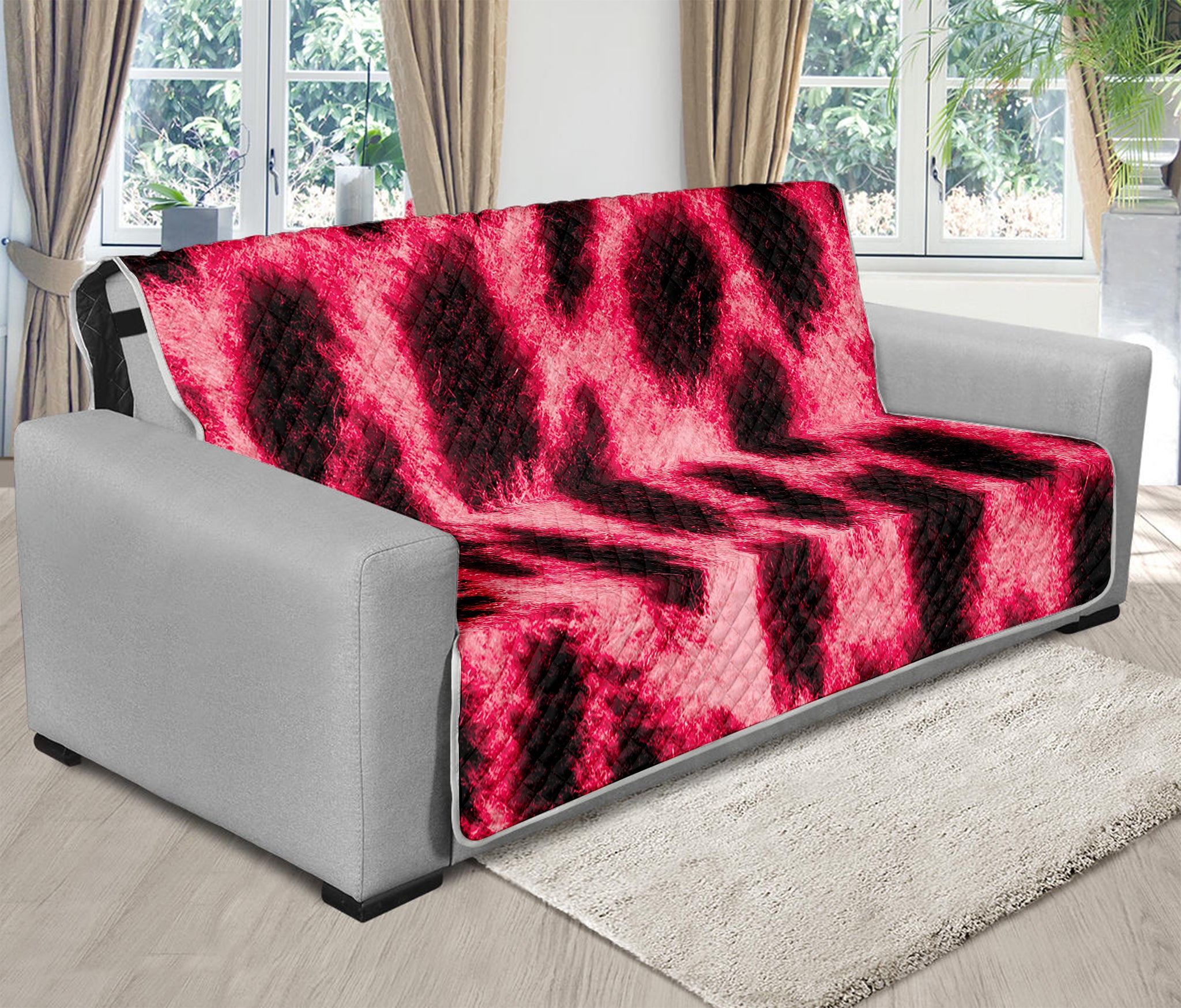 Hot Pink And Black Cheetah Print Futon Protector