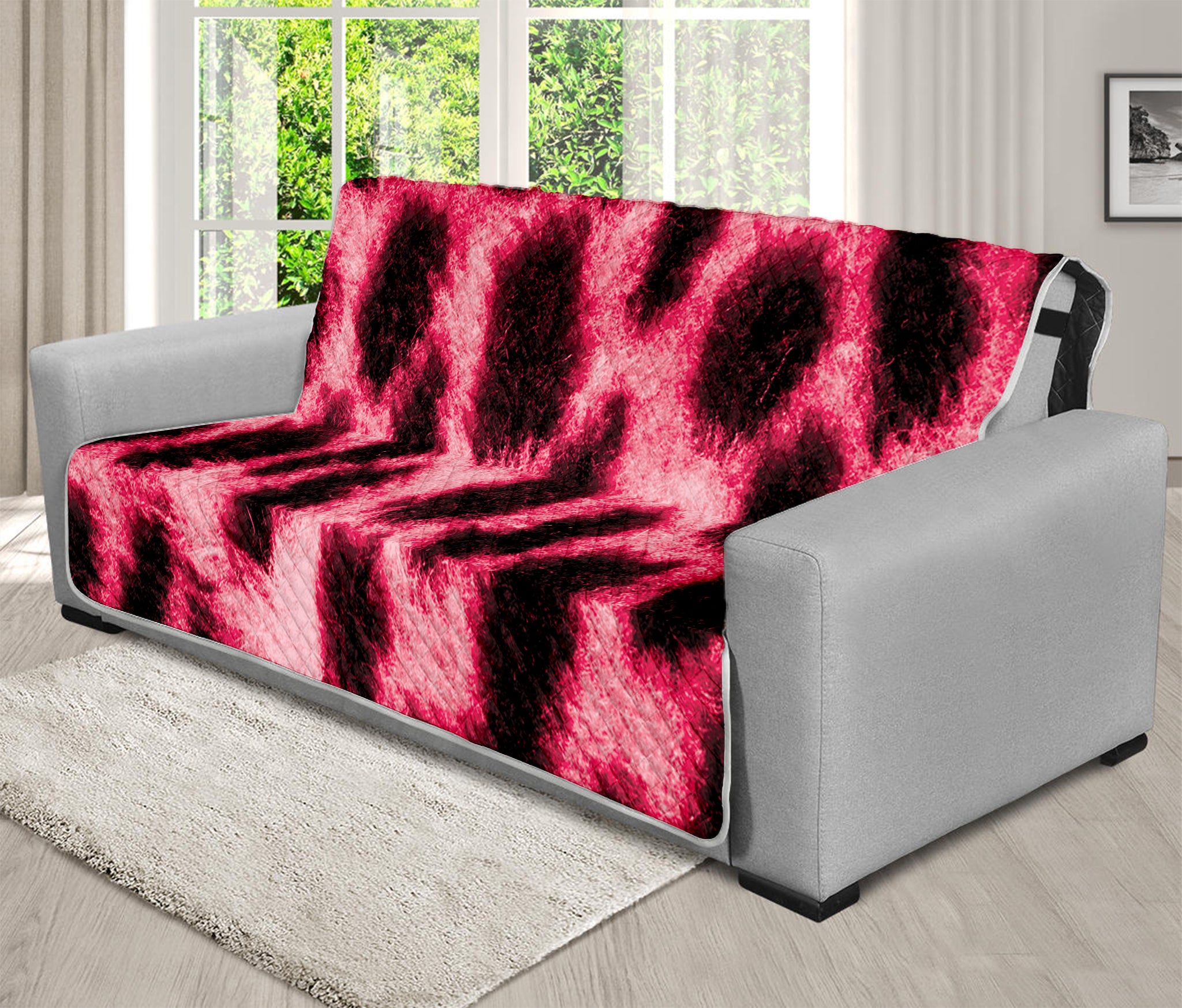 Hot Pink And Black Cheetah Print Futon Protector