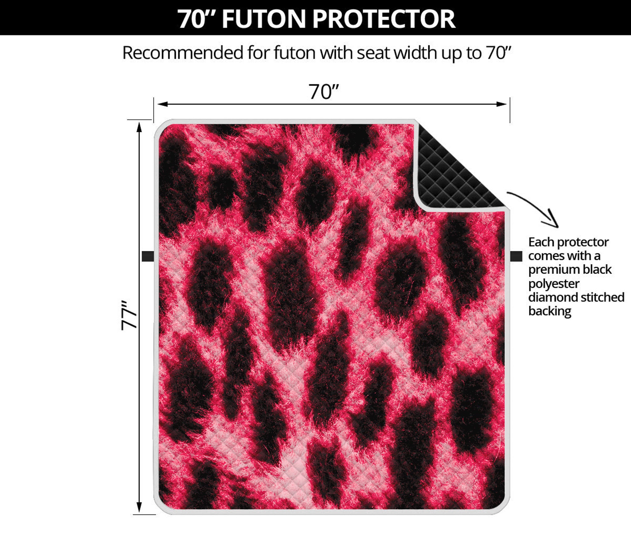 Hot Pink And Black Cheetah Print Futon Protector