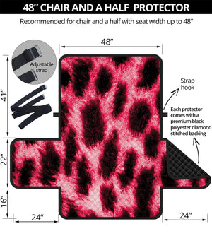 Hot Pink And Black Cheetah Print Half Sofa Protector