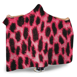 Hot Pink And Black Cheetah Print Hooded Blanket