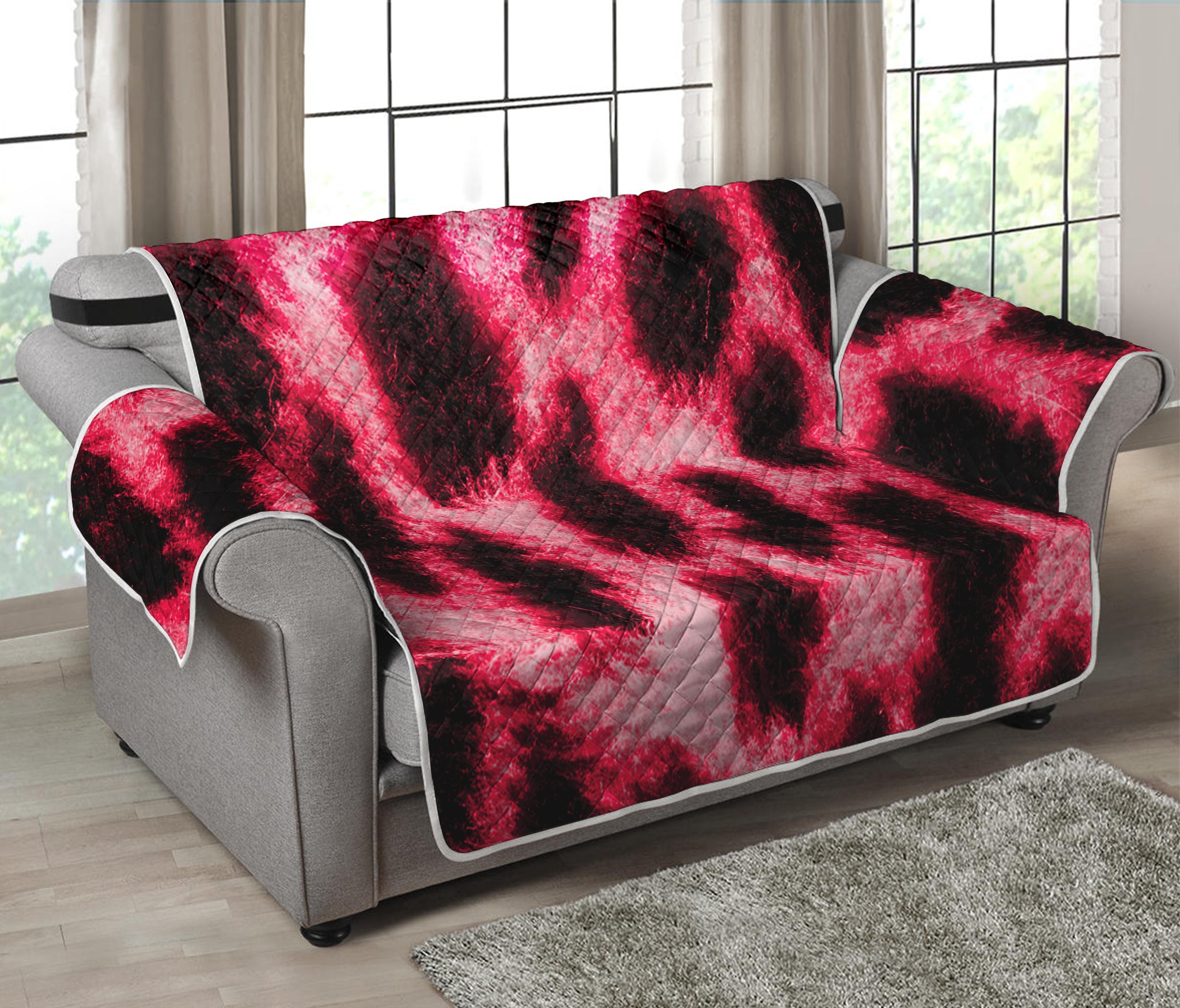 Hot Pink And Black Cheetah Print Loveseat Protector