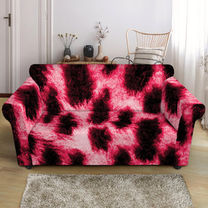 Hot Pink And Black Cheetah Print Loveseat Slipcover