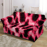 Hot Pink And Black Cheetah Print Loveseat Slipcover