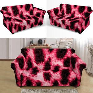 Hot Pink And Black Cheetah Print Loveseat Slipcover