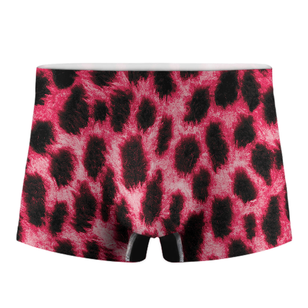 Hot Pink And Black Cheetah Print Men's Boxer Briefs