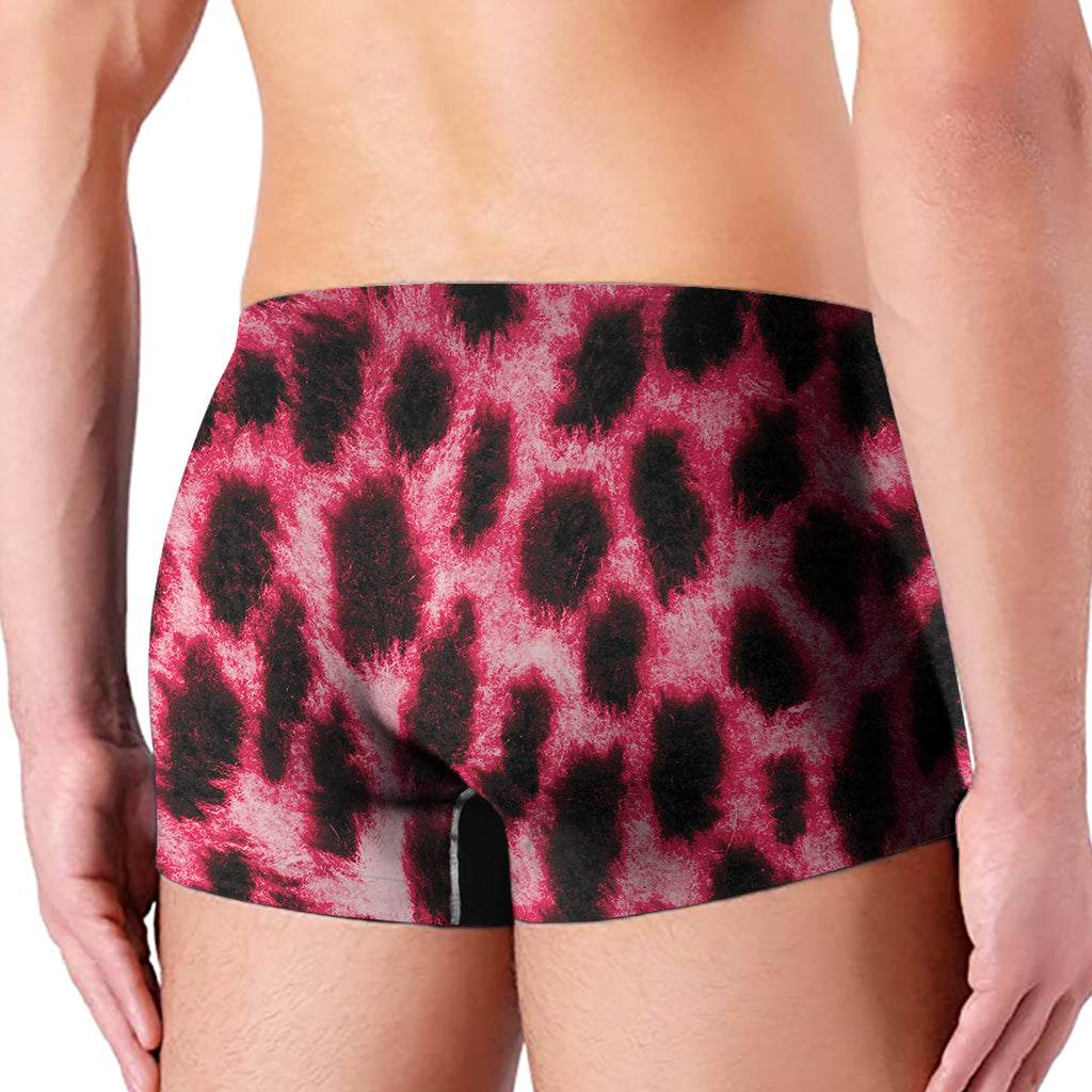 Hot Pink And Black Cheetah Print Men's Boxer Briefs