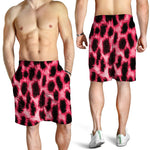 Hot Pink And Black Cheetah Print Men's Shorts