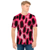 Hot Pink And Black Cheetah Print Men's T-Shirt