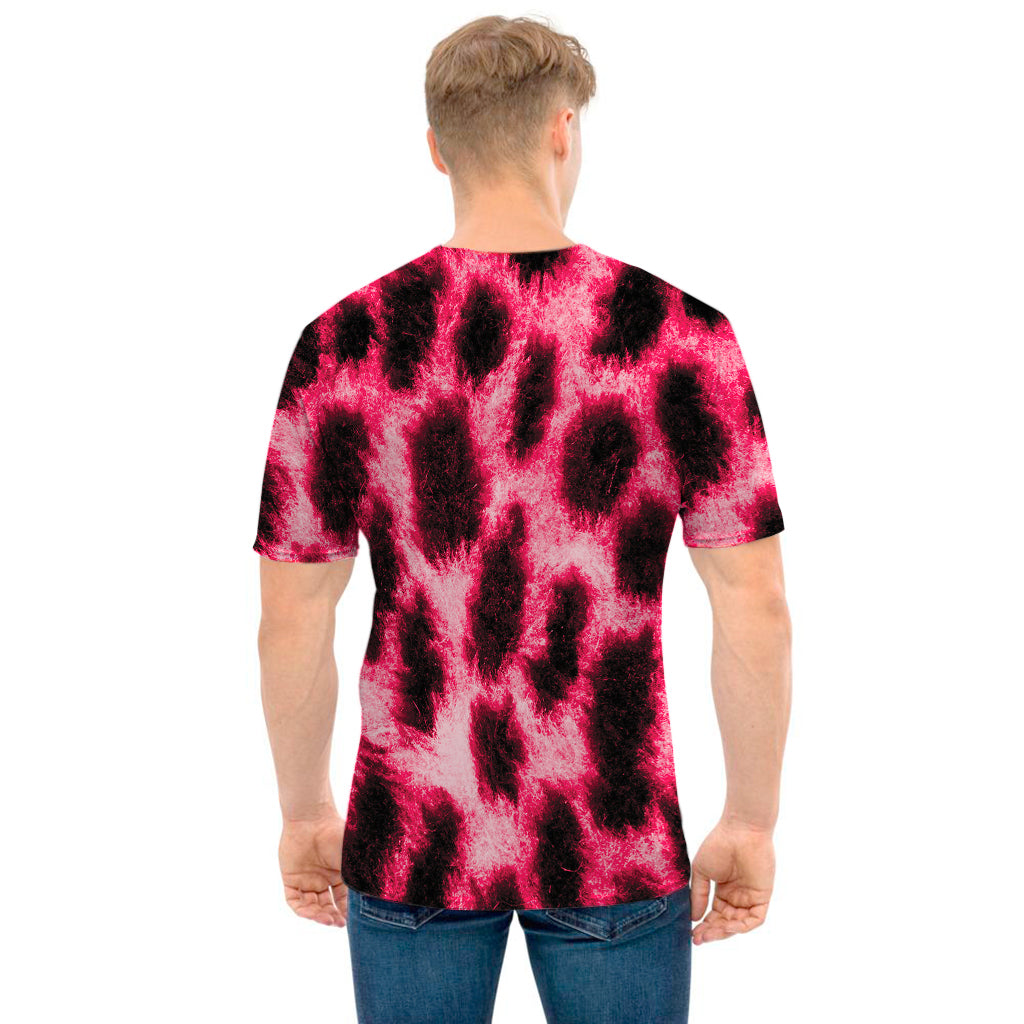 Hot Pink And Black Cheetah Print Men's T-Shirt