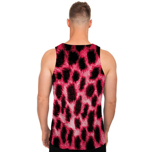 Hot Pink And Black Cheetah Print Men's Tank Top