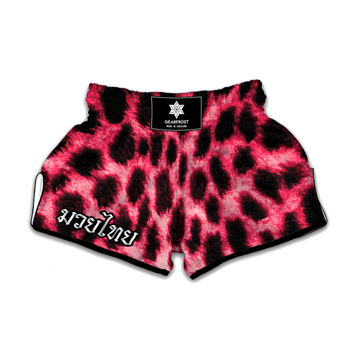 Hot Pink And Black Cheetah Print Muay Thai Boxing Shorts