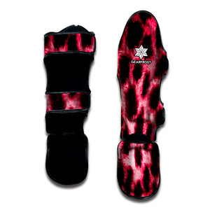 Hot Pink And Black Cheetah Print Muay Thai Shin Guard