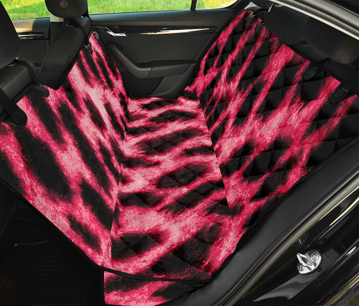 Hot Pink And Black Cheetah Print Pet Car Back Seat Cover