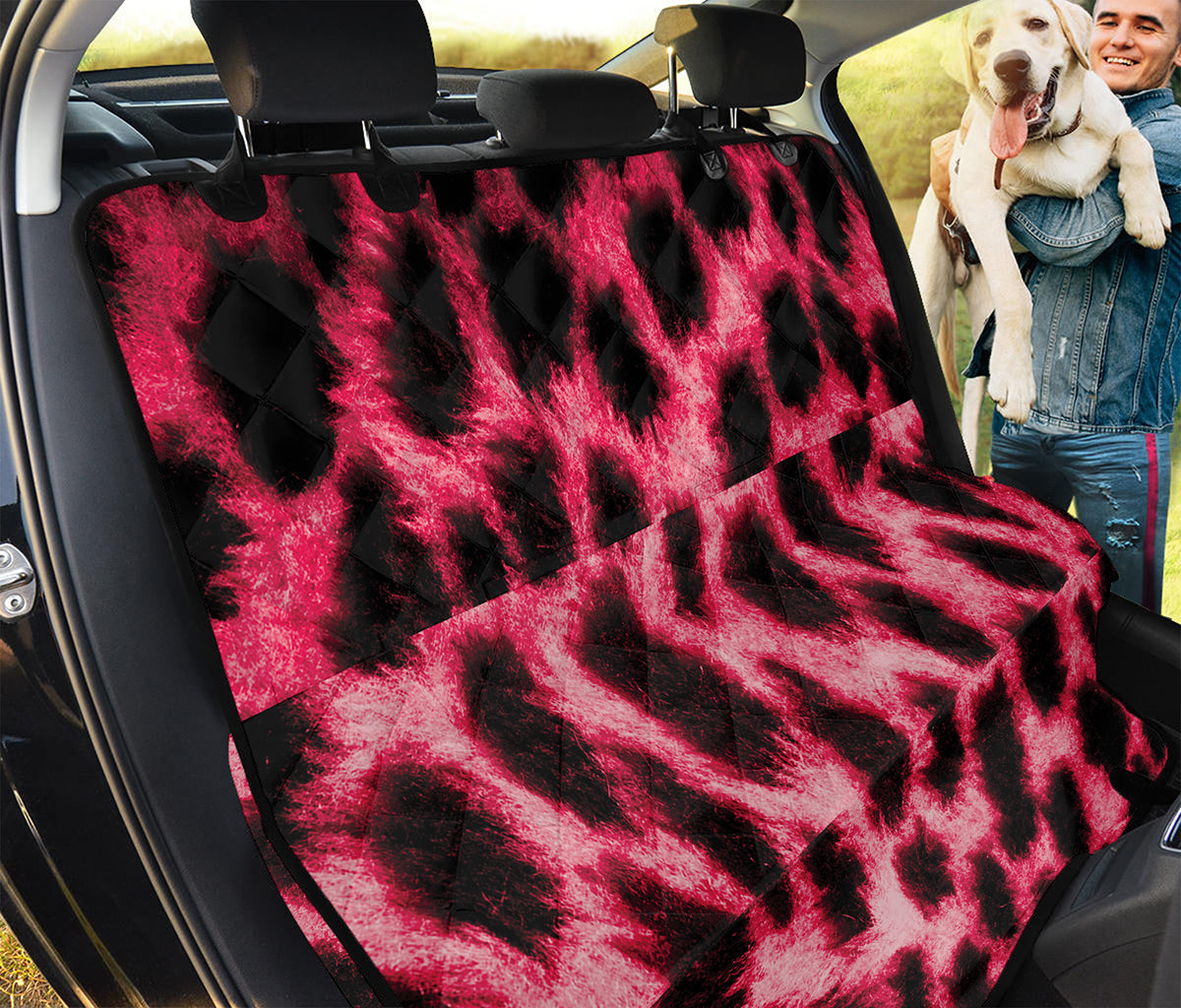 Hot Pink And Black Cheetah Print Pet Car Back Seat Cover