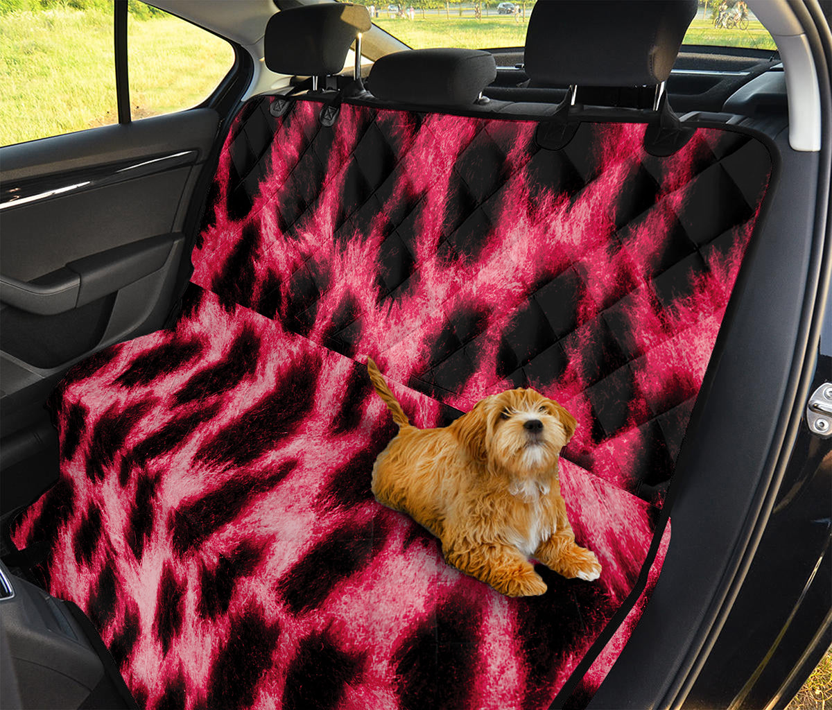 Hot Pink And Black Cheetah Print Pet Car Back Seat Cover