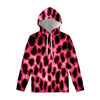 Hot Pink And Black Cheetah Print Pullover Hoodie