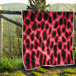 Hot Pink And Black Cheetah Print Quilt