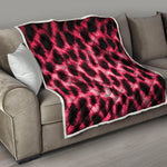 Hot Pink And Black Cheetah Print Quilt