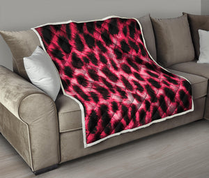 Hot Pink And Black Cheetah Print Quilt