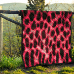 Hot Pink And Black Cheetah Print Quilt