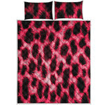 Hot Pink And Black Cheetah Print Quilt Bed Set