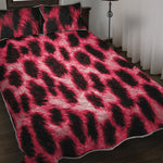 Hot Pink And Black Cheetah Print Quilt Bed Set