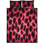 Hot Pink And Black Cheetah Print Quilt Bed Set