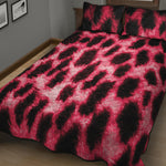 Hot Pink And Black Cheetah Print Quilt Bed Set