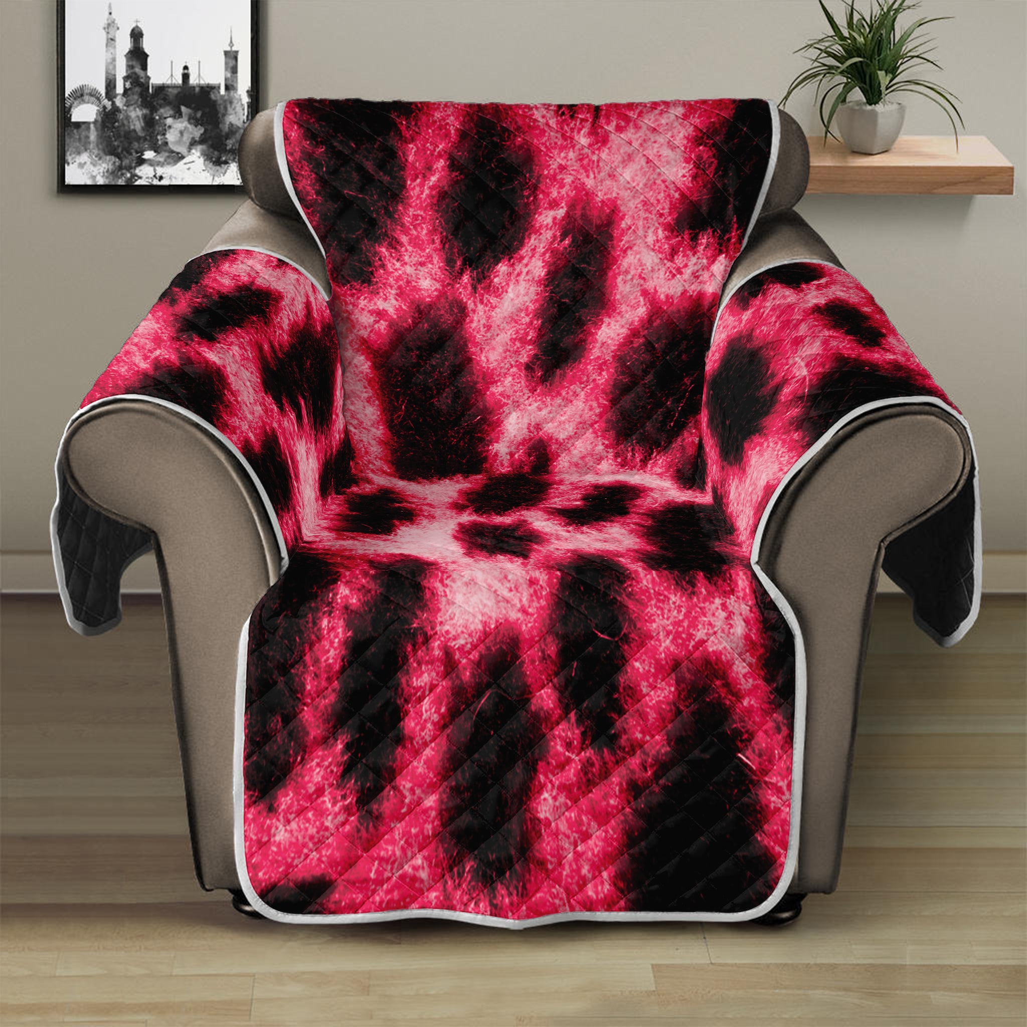 Hot Pink And Black Cheetah Print Recliner Protector