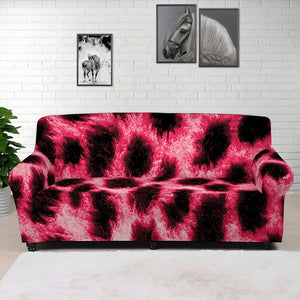 Hot Pink And Black Cheetah Print Sofa Cover