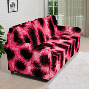 Hot Pink And Black Cheetah Print Sofa Cover