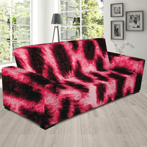 Hot Pink And Black Cheetah Print Sofa Slipcover