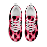 Hot Pink And Black Cheetah Print White Sneakers