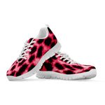 Hot Pink And Black Cheetah Print White Sneakers