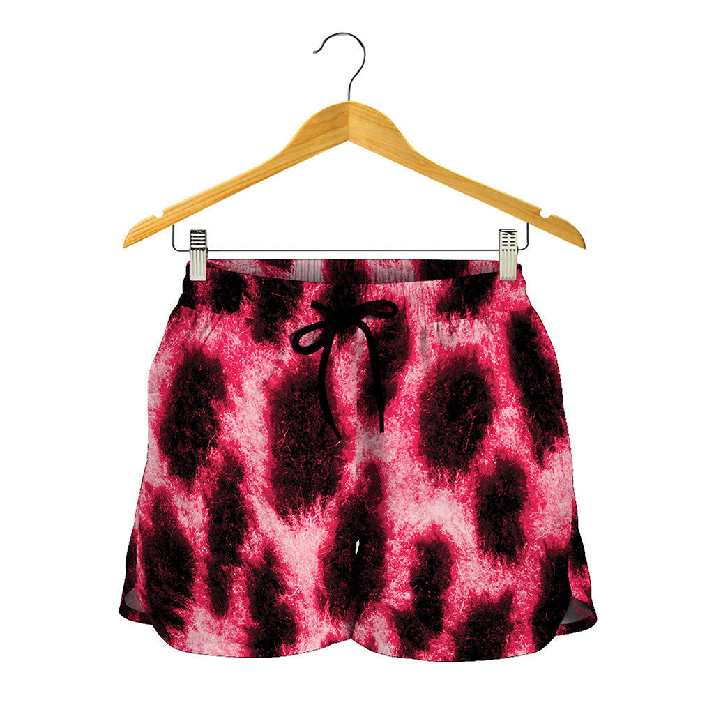 Hot Pink And Black Cheetah Print Women's Shorts