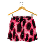 Hot Pink And Black Cheetah Print Women's Shorts