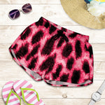 Hot Pink And Black Cheetah Print Women's Shorts