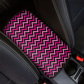 Hot Pink And Black Chevron Pattern Print Car Center Console Cover