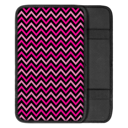 Hot Pink And Black Chevron Pattern Print Car Center Console Cover