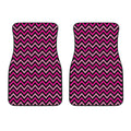 Hot Pink And Black Chevron Pattern Print Front Car Floor Mats