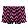 Hot Pink And Black Chevron Pattern Print Men's Boxer Briefs