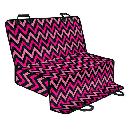 Hot Pink And Black Chevron Pattern Print Pet Car Back Seat Cover