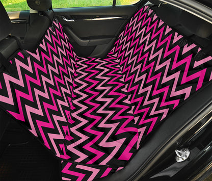 Hot Pink And Black Chevron Pattern Print Pet Car Back Seat Cover