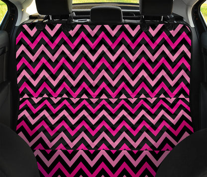 Hot Pink And Black Chevron Pattern Print Pet Car Back Seat Cover
